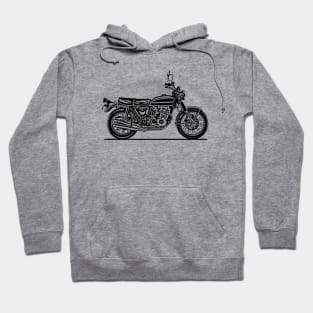 CB750 Motorcycle Sketch Art Hoodie